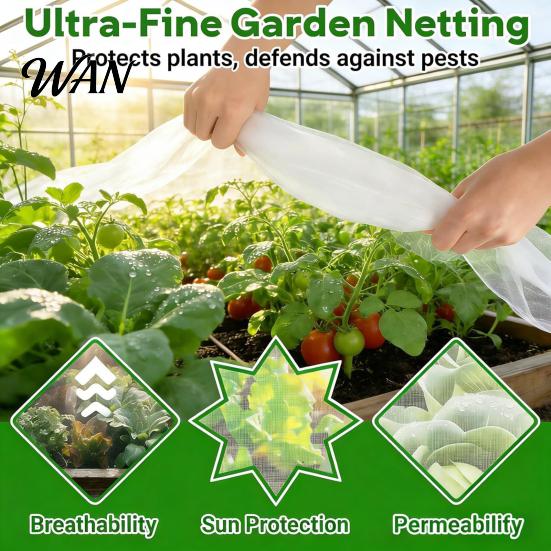 Reihenabdeckung für Pflanzen 10 Fuß Insektenbarriere Netz Feine Maschen Pflanze Garten Vogel Hochbeete Gewächshaus Gemüse Obst Beet