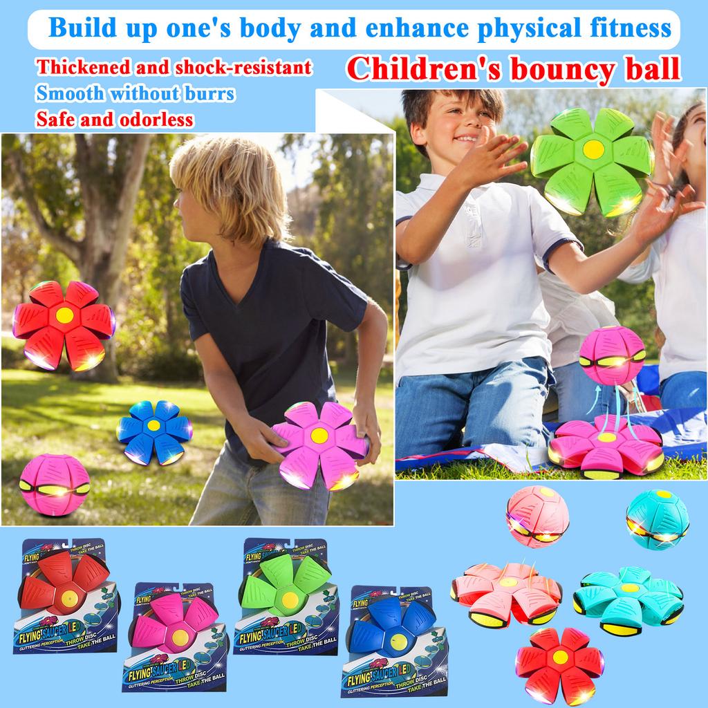 Children's Bouncing Ball, Metaball, Flying Saucer, Bouncy Ball, Parent-Child Interaction, Form Switchable, With 6 Light