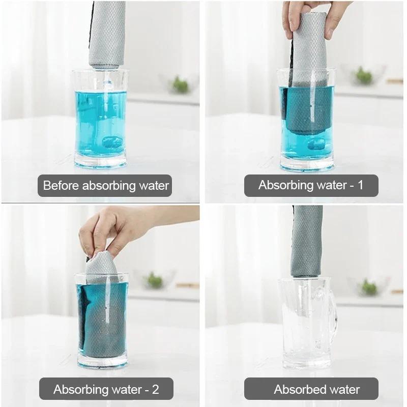 Fish Scale Rag for Glass Cleaning Cloth for Cleaning Kitchen Oil Removal Without Traces Water Absorption and Towel Removal