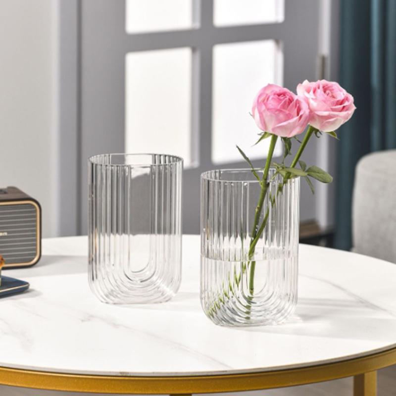 1Pc Flower Vase Acrylic Hydroponic Home Decor Clear Flower Pot Desktop Decorative Vase For Wedding