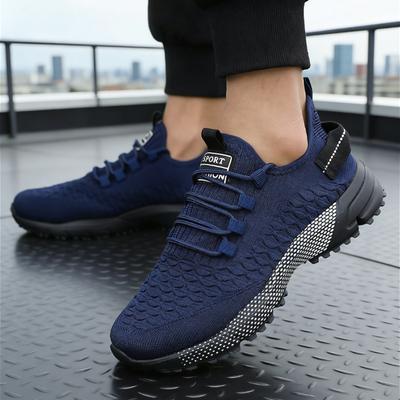 Scarpe da Ginnastica da Uomo Moderne in Rete Traspirante Materiale per Scarpe da Corsa con Suola Ammortizzante Comode Scarpe Casual con Lacci per Uomo