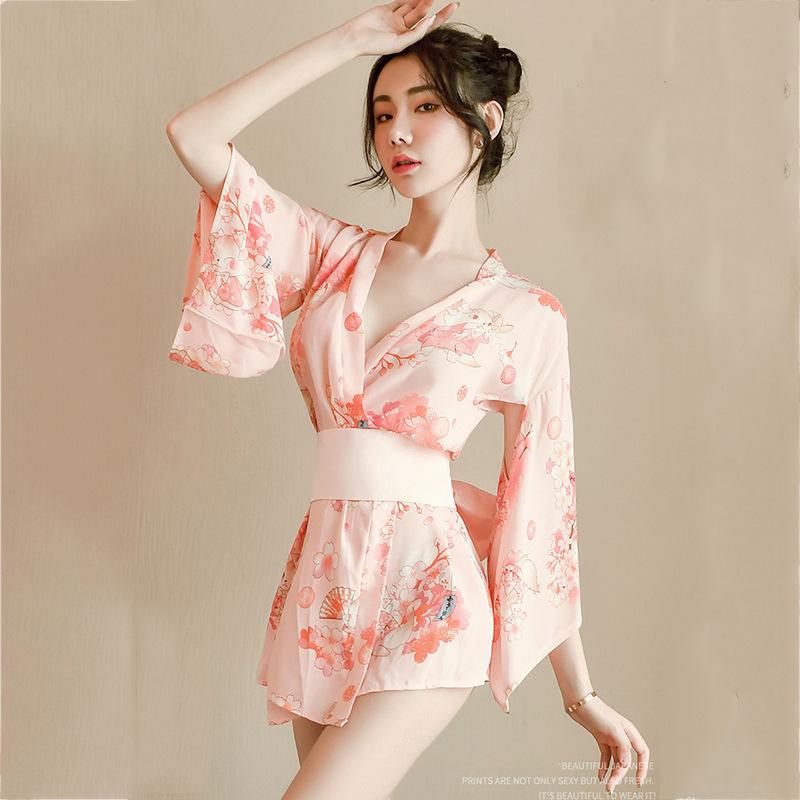 Sexy Japanese Kimono Passion Underwear Bed Bed Seduction Set Pajamas Robe Hot Uniform Women's Underwear