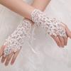 Short Bridal Gloves Women Fingerless Lace Gloves Retro Wrist Gloves for Wedding Ceremony Prom Tea Party