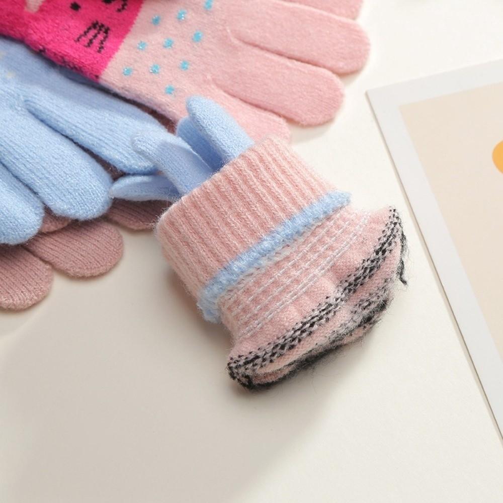 3- 10Years Old Fashion Warm Kids Winter Gloves Coldproof Candy Color Children Mittens Windproof Soft Knitted Gloves Toddler