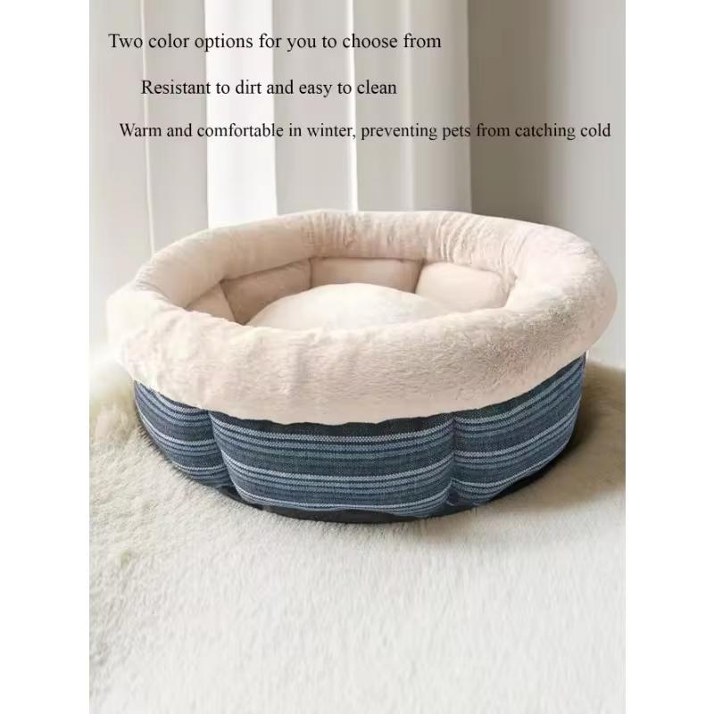 

1PC pet winter round nest, comfortable and soft, prevents pets from catching cold, easy to clean, suitable for both cats and dog S темно-синий