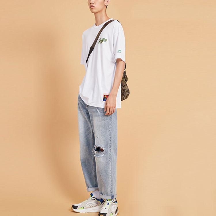 Li-Ning Paris Fashion Week Series Theme Element Print Short Sleeve T-Shirt Men Tops White AHSQ085-2