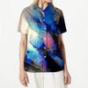 Women’s Casual Short Sleeve Button Down Shirt Summer Lightweight Beach Texture Print Relaxed Fit Top for Outdoor Activities