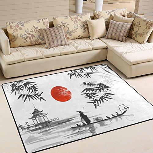 National Style Retro European Pattern Large Carpet Square Floor Mat Striped