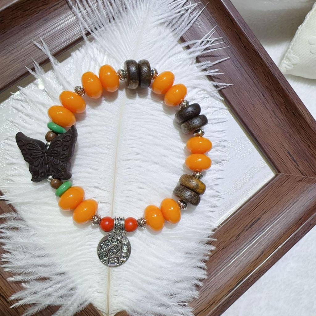 Original Chinese Agarwood Multi-Treasure Bracelet for Women - Natural Wood Beads, Retro High-End Style