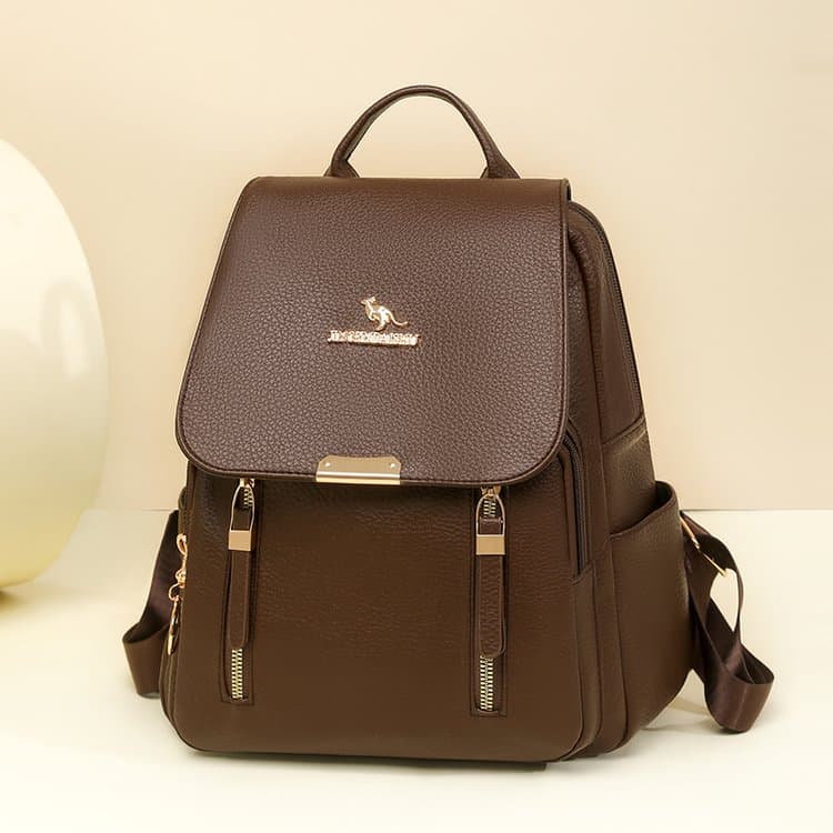 

Flip-top large-capacity backpack student backpack коричневий