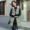 Down Cotton Vest Women's Mid-length Plus Size Thickened Autumn and Winter Fashion Slim Hooded Waistcoat Outer Wear