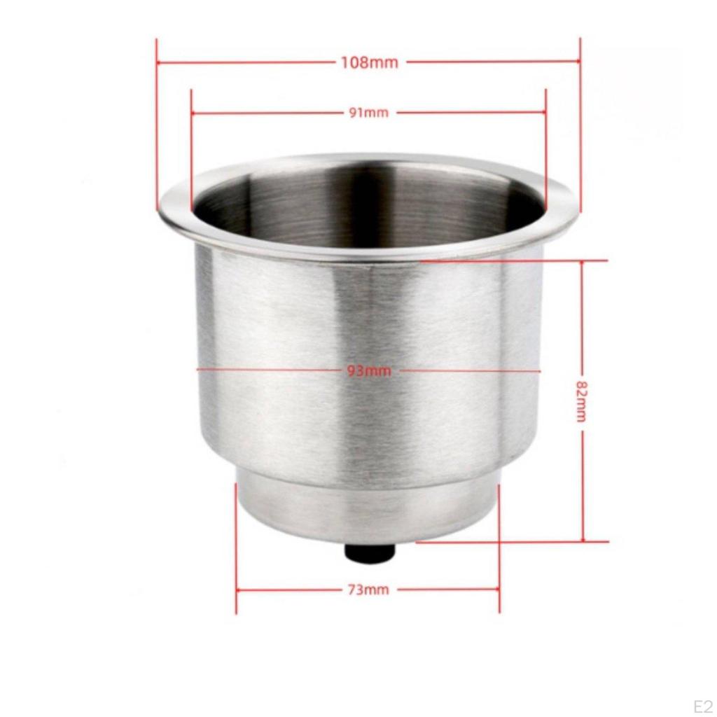 Marine Stainless Steel Cup Holder Nylon Drink for Yacht Black Abs Plastic