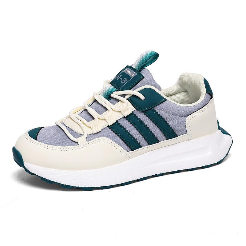 Three Bars New Four-season Leather Casual Running Shoes Sports Dad Trendy Shoes Platform Forrest Gump Trendy Shoes