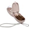 Gourde pour chien - EDEN - Takor Taupe - 2-en-1 eau &amp; friandises - 460ml+100ml - Mousqueton