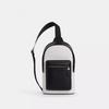 Coach West Pack In Signature Canvas Gunmetal Chalk Black