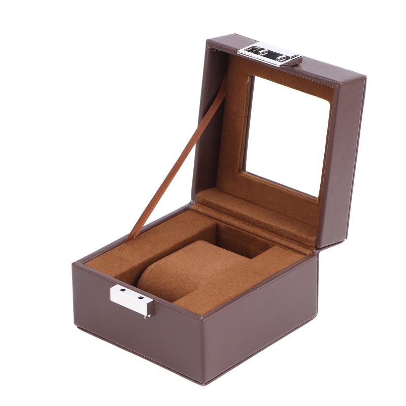 

1 Slot Leather Watch Travel Storage Box For Men And Women Portable Watch Travel Box Gifts Watch Display Box Watch Storage Box коричневий