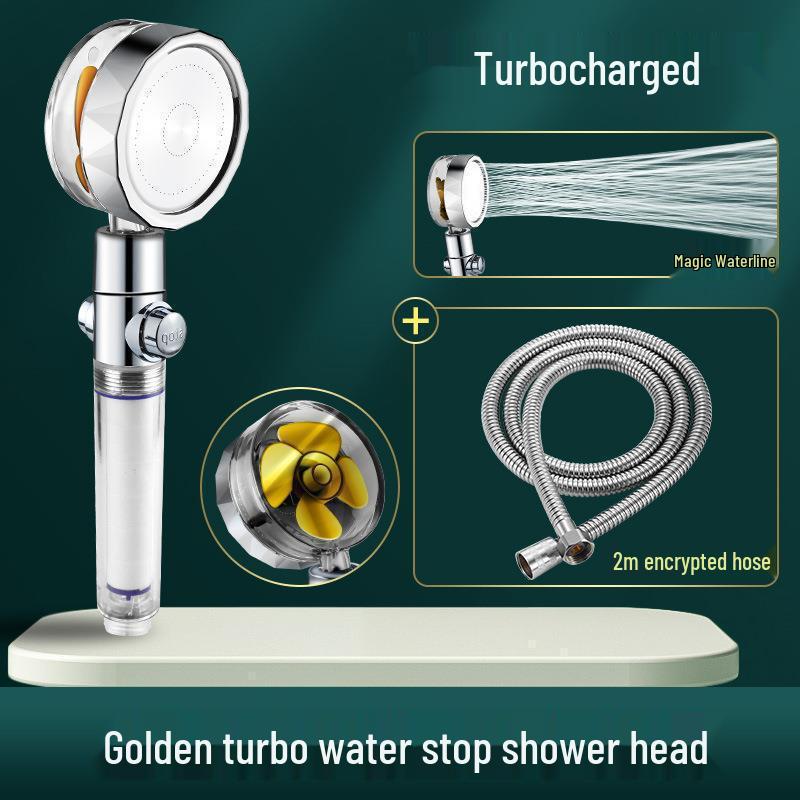Compact Turbo Pressure Filter Shower Head Set