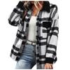 Women's Fashion Plaid Long Sleeve Loose Casual Fall And Winter Tops Jacket