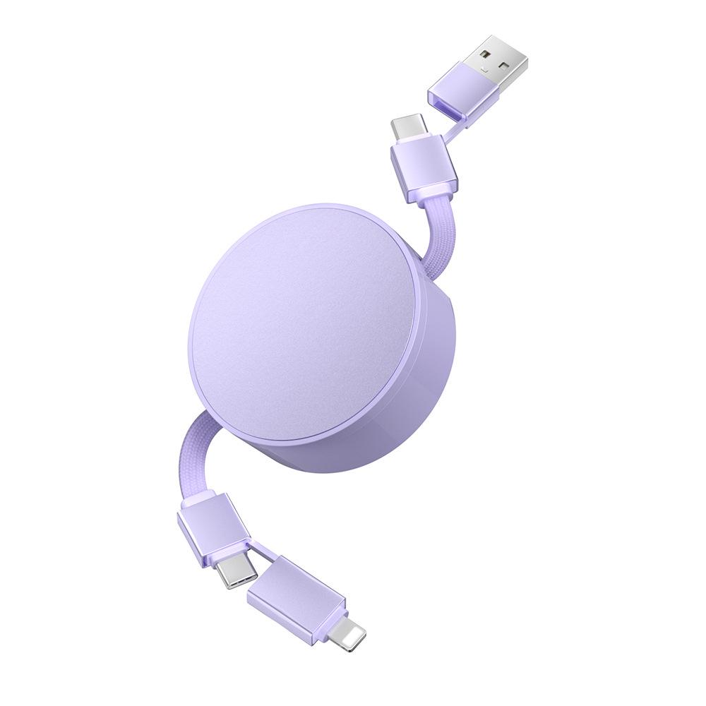 

100W Rotating Telescopic 4-in-1 PD Fast Charging Cable with Custom Logo