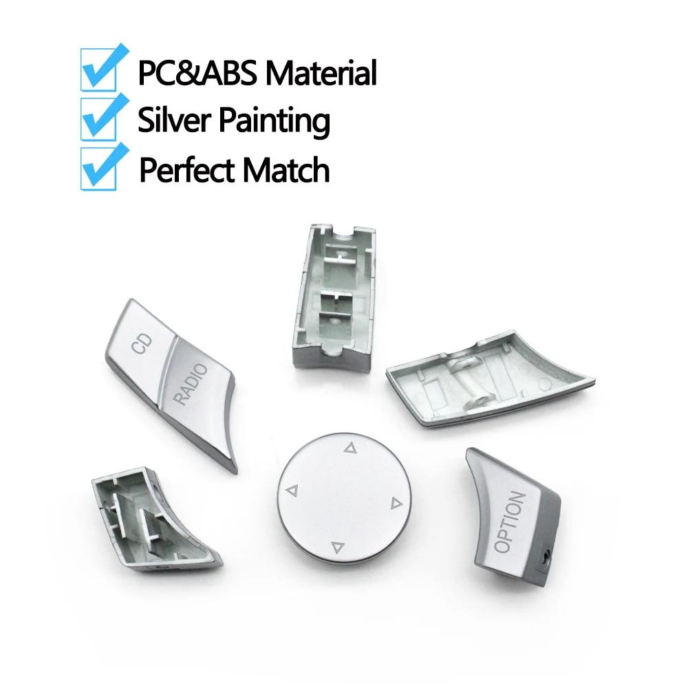 Stříbrný Kryt Tlačítka Menu Multimediálního Ovladače iDrive CIC pro BMW Řady 1 3 5 X1 X5 X6 E87 E90 E91 E92 E60 E84 E70 E71 E72