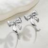 1 pair of elegant and fashionable alloy bow ear hooks, simple and versatile women's earrings
