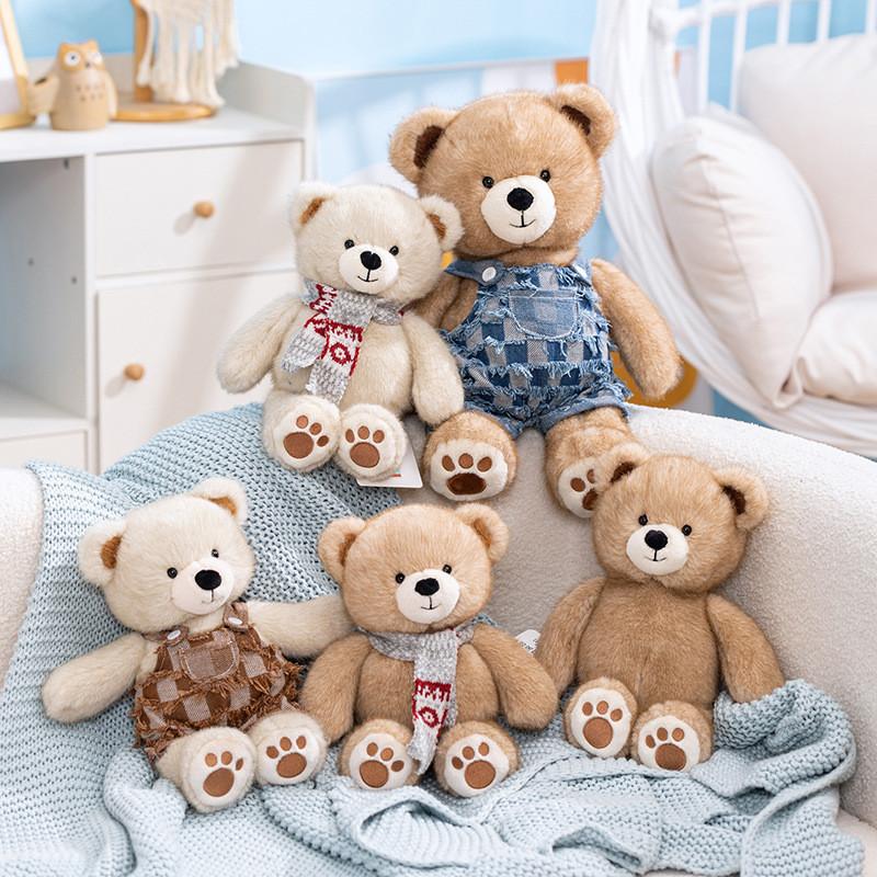 Teddy Bear Plush Toy With Scarf For Gift Girls Boys Soft Stuffed Animal