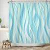 Modern Shower Curtain Wave Lines Modern Minimalist Geometric Unique Aesthetic Pattern Waterproof Polyester Bathroom Curtain