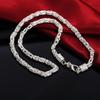 Mode klassisch 925 Sterling Silber 6MM Geometrie Kette Halskette Armband für Mann Party Hochzeit Schmuckset feine Weihnachtsgeschenke