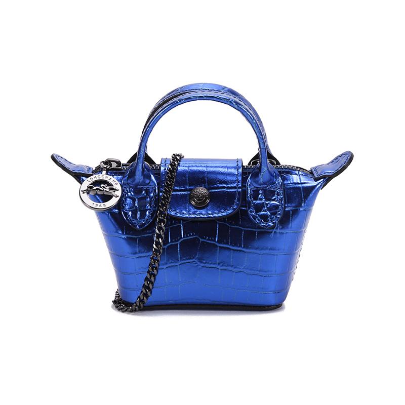 

Longchamp Le Pliage Cuir Crocodile Pattern Leather Dumpling Bag Tote Shoulder Crossbody Mini Purse Women Bags Blue 10099HVC127 Basic Set (Bag+Dust Bag)
