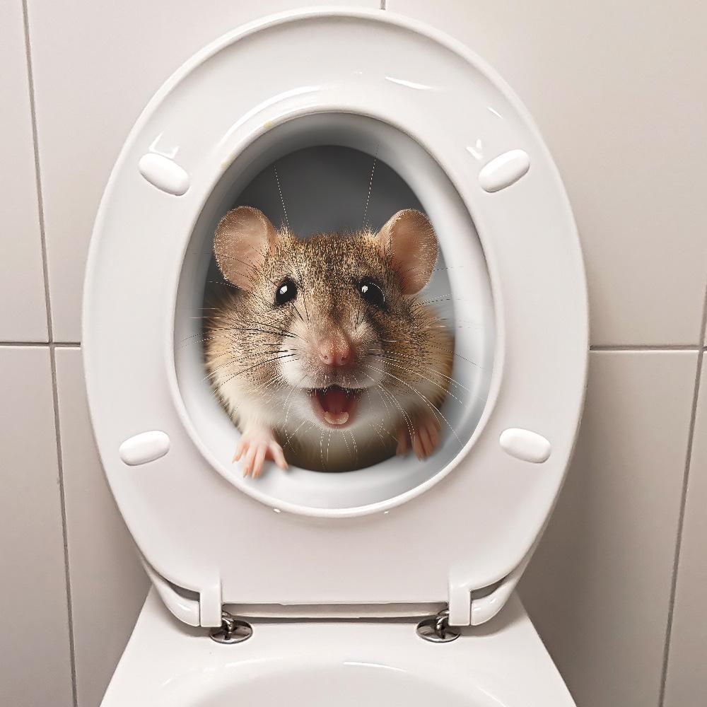 Cute and Realistic Hamster Bathroom Toilet Decoration and Beautification Stickers