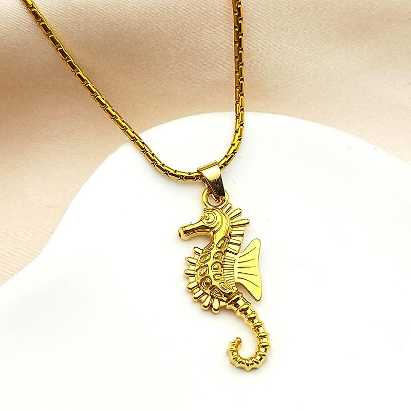 Roztomilý Malý Mořský Koník Módní Řetízek Pro Ženy Muže Nerezová Ocel Zlatá Barva Oceánský Styl Zvířecí Party Náhrdelníky Šperky Dárky