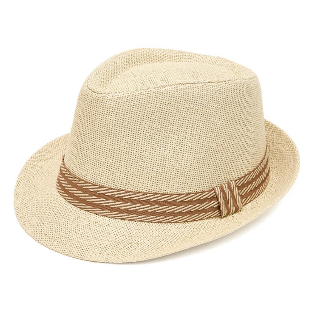 Breathable Belfry Trilby Hat Linen Jazz Beach Hat Retro Fedora Sun Hat  Men