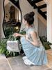 Large size fat mm French sweet sleeveless polka dot dress women's summer vacation style thin waist vest short skirt
