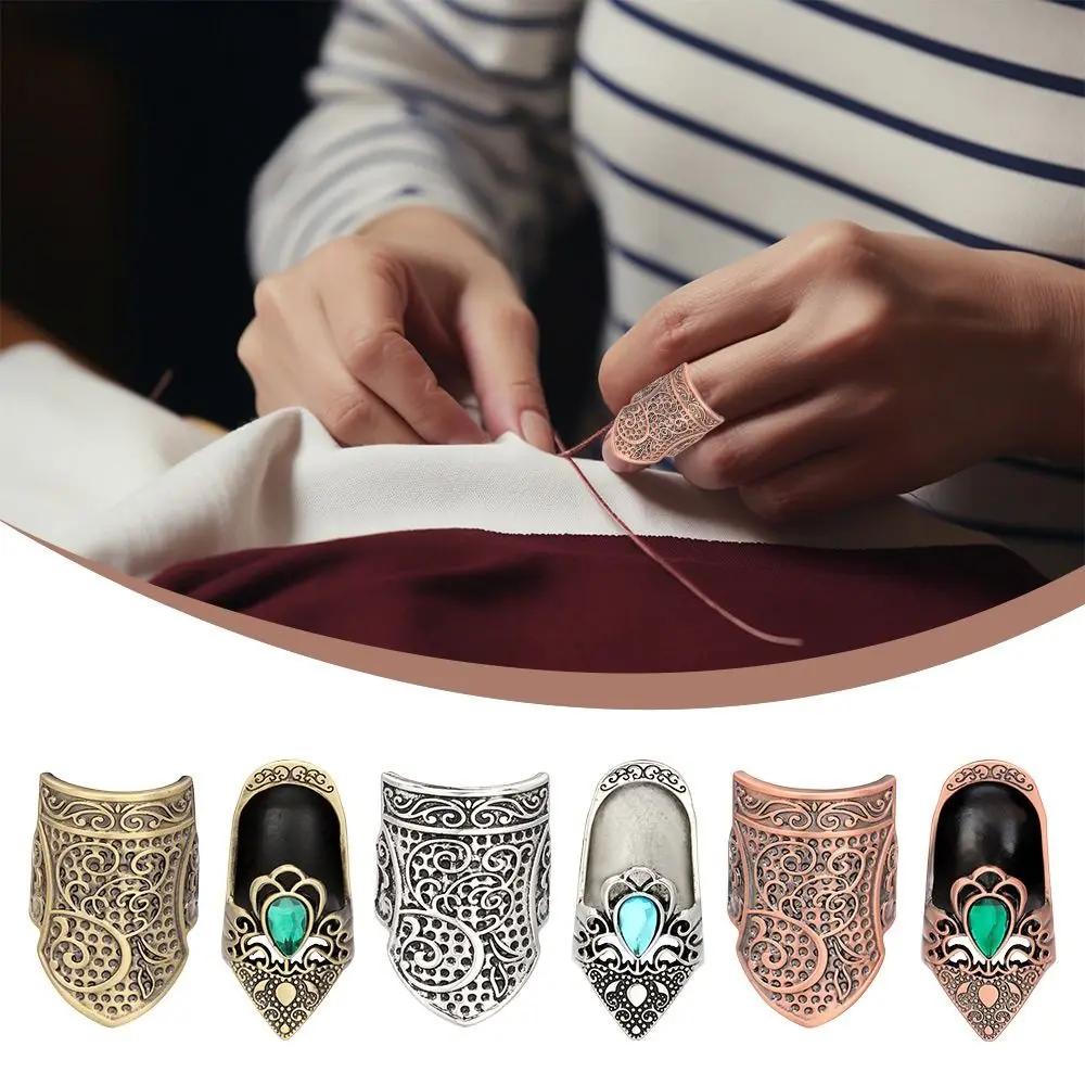 Metal Open Nail Acorn Thimble Durable DIY Craft Open Nail Acorn Finger Protector Hand Sewing Quilting Adjustable