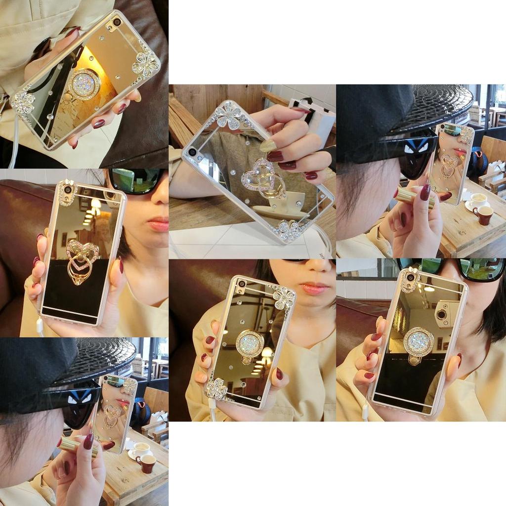 Color Luxury Electroplated Mirror Ring Bracket Mobile Phone Case Iphone For