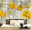 European Style Wallpaper Vintage Yellow Flower Backdrop Wall Mural Wallpaper Hotel Gallery Dining Room Art Wallpaper