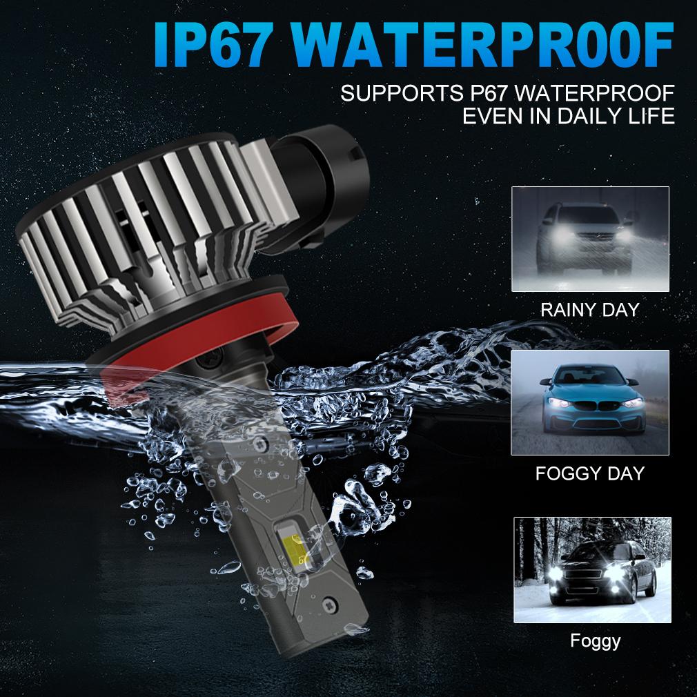 2 Τεμάχια Δύο Χρωμάτων Λάμπες Ομίχλης Αυτοκινήτου H8 H11 LED 40W 20000Lm 9005 HB3 Switchback Φωτεινό DRL Λάμπα Turbo Plug&Play 6000K Λευκό 3000K Κίτρινο