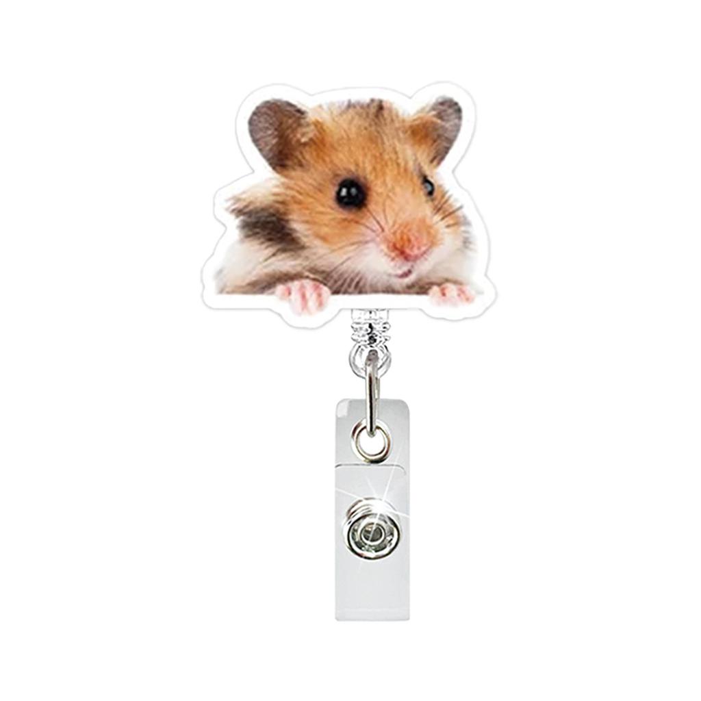 1Pc Funny Cat Dog Meme Acrylic Badge Holder Retractable Easy Pull Badge Reel Lanyard for ID Card Holder Name Tag Key Nurse Accessory