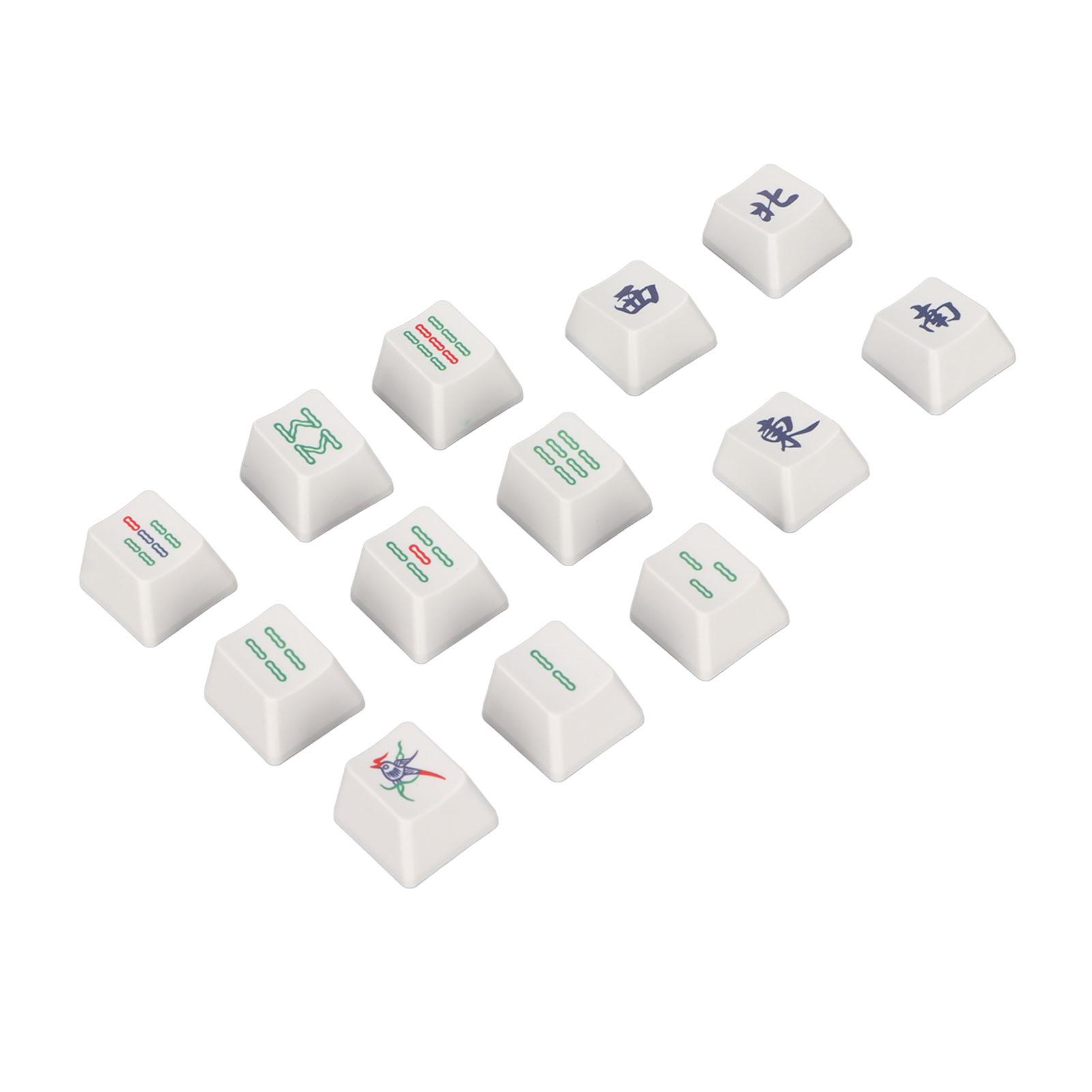 13pcs PBT Keycaps 13 Keys Mahjong Chinese Style Cherry Height Gaming Keycaps Replacement for Mechanical Keyboard