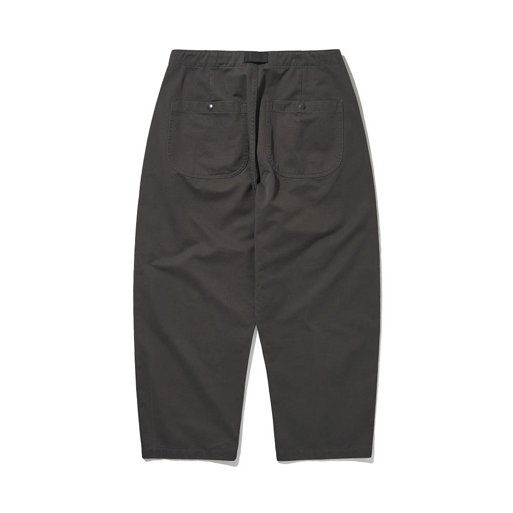 HISHANDER Belted Wide Chino Pants [Grey]