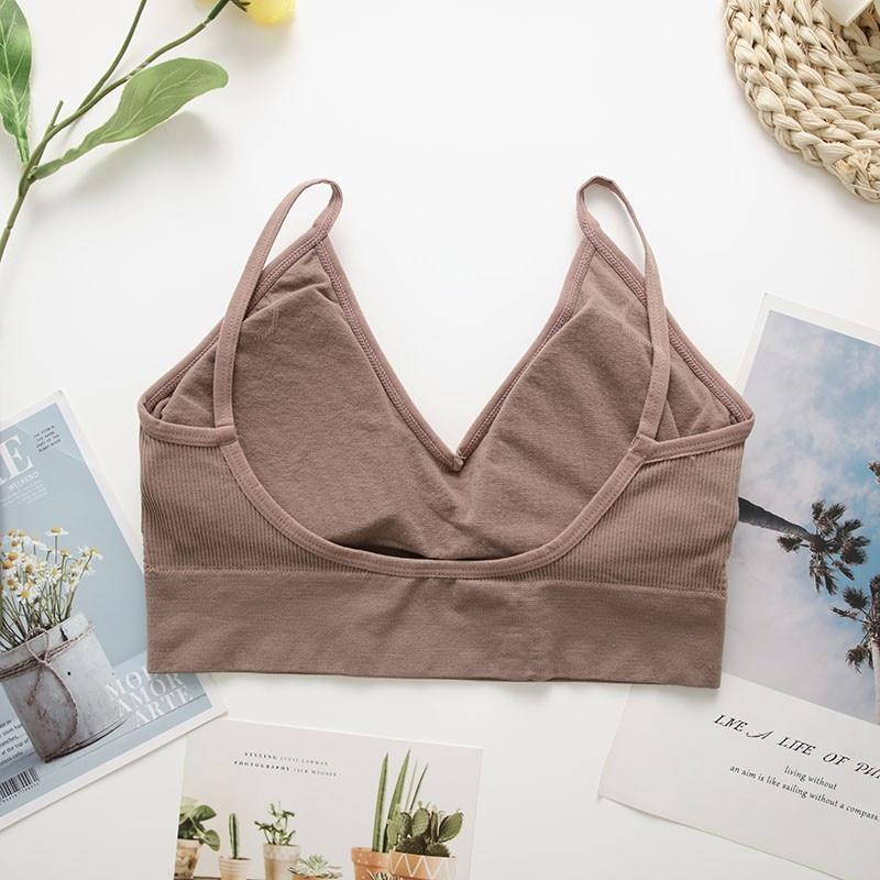 Seamless Bra Panties Set Underwear Set Women Wireless Sport Soft Padded Bras Thong Suit Backless Bralette Lingerie