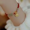 Hetian jade red string bracelet for women, fortune charm for those born in the year of the Tiger, woven hand rope, women's jewelry bracelet