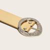 Female Belt Gold Color Glitter Waist Belt Decorative Belts for Womens Jeans
