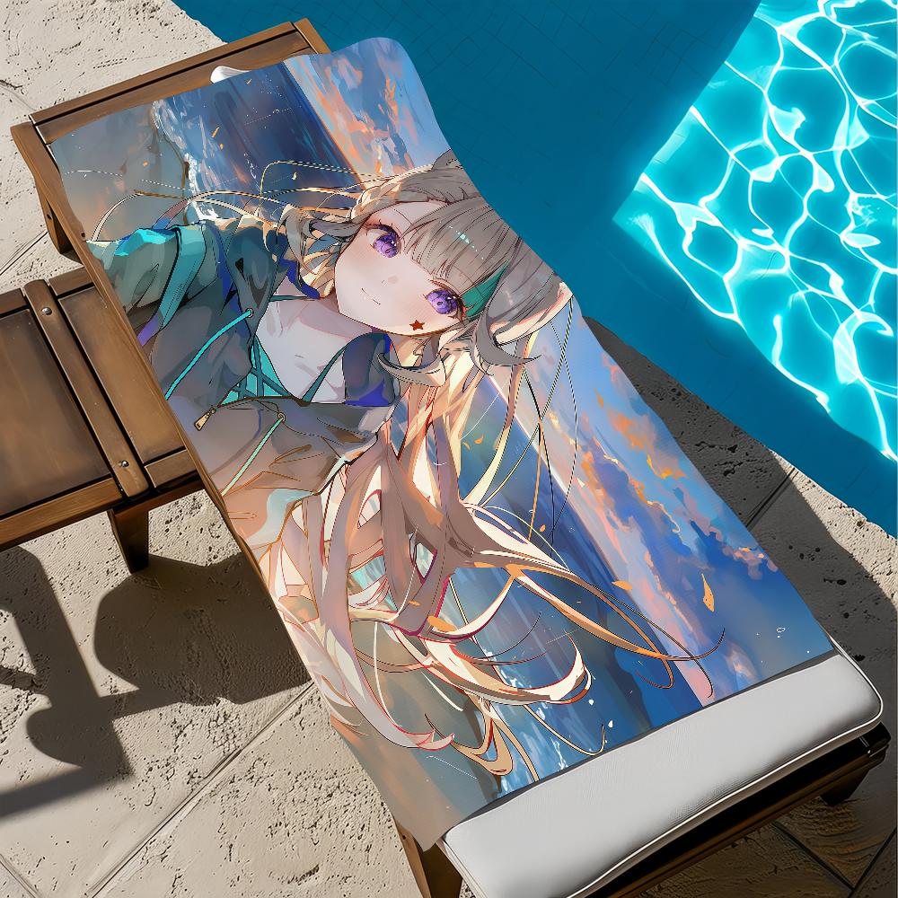 

Towel Beach Bath Quick-Drying Lightweight Portable Genshin Impact Linnea Sauna Camping Swim Pool Travel W30*H60(CM)