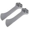 2pcs Multifunction Pet Cat Paw Can Opener Food Spoon Silicone Lightweight Washable for CatGray
