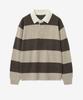 Tienjiti Oversized Rugby Polo Knit Top (Brown) Tnsw5F116W2