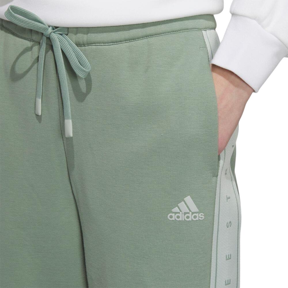 Adidas Solid Color Drawstring Knit Joggers Women Bottoms Green IK9884