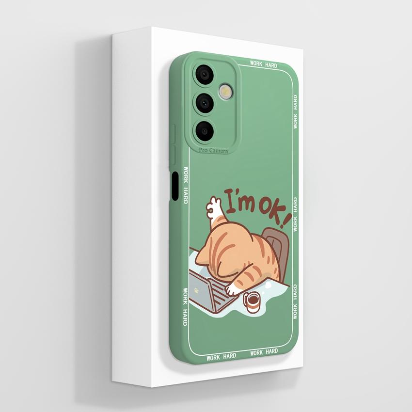 For Samsung Galaxy A15 A16 A14 M15 M16 F13 F15 Cover Case Cute Cartoon Astronaut Pattern Liquid Silicone Anti Drop Protective Shell For Samsung Casing