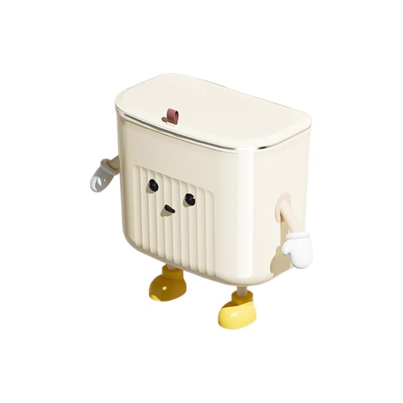 Wall Mounted Kitchen Trash Can Large Capacity Kitchen Garbage Bin with Lid Decors