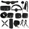 10piece Set Fetish  Kit Set Sex Toy Handcuffs for Woman Adult Supplies Handcuffs Whip Vibrator Bondage Rope Sexual Sexy Game